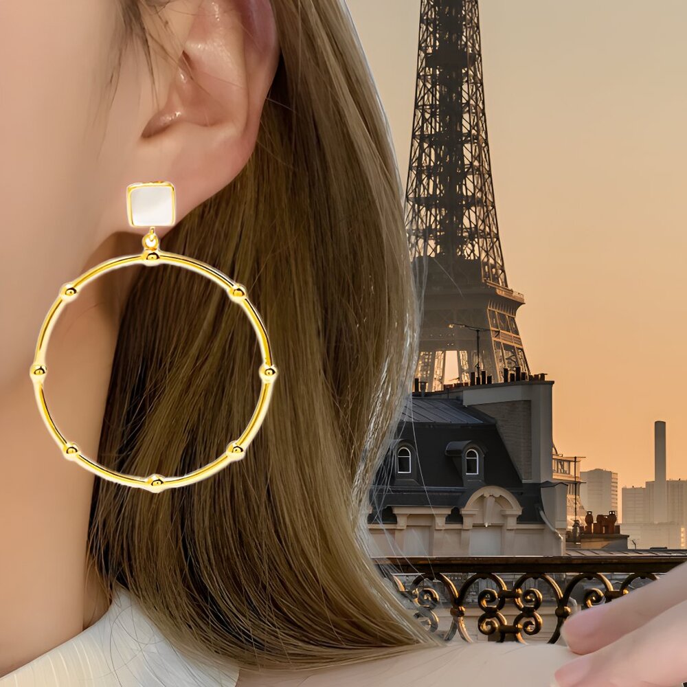 14K Gold Plated Brass with lovely and thoughtful White Moonstone Earrings
